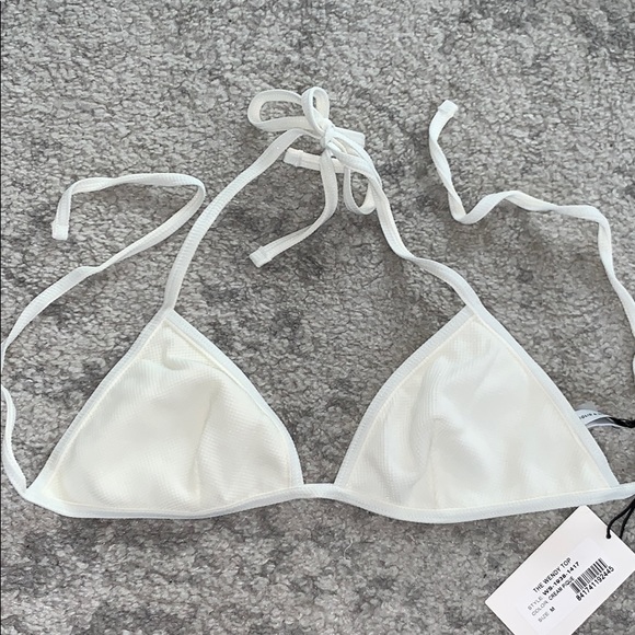 white bathing suit top